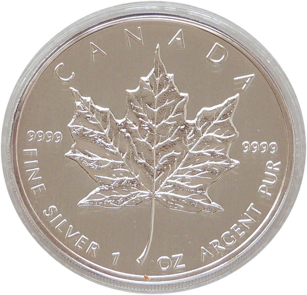 1997 Canada Maple Leaf $5 Silver 1oz Coin 1997 Canada Maple Leaf $5 Silver 1oz Coin