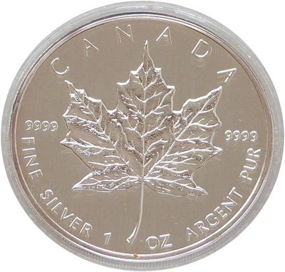 1997 Canada Maple Leaf $5 Silver 1oz Coin 1997 Canada Maple Leaf $5 Silver 1oz Coin
