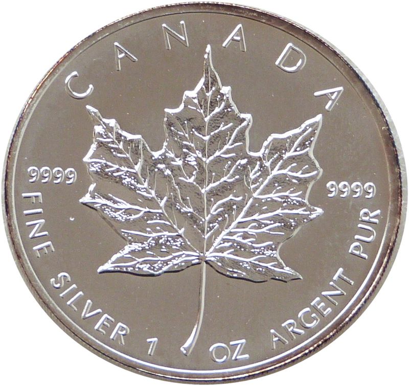 1998 Canada Maple Leaf $5 Silver 1oz Coin