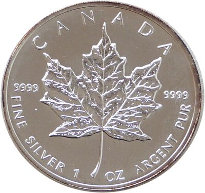 1998 Canada Maple Leaf $5 Silver 1oz Coin