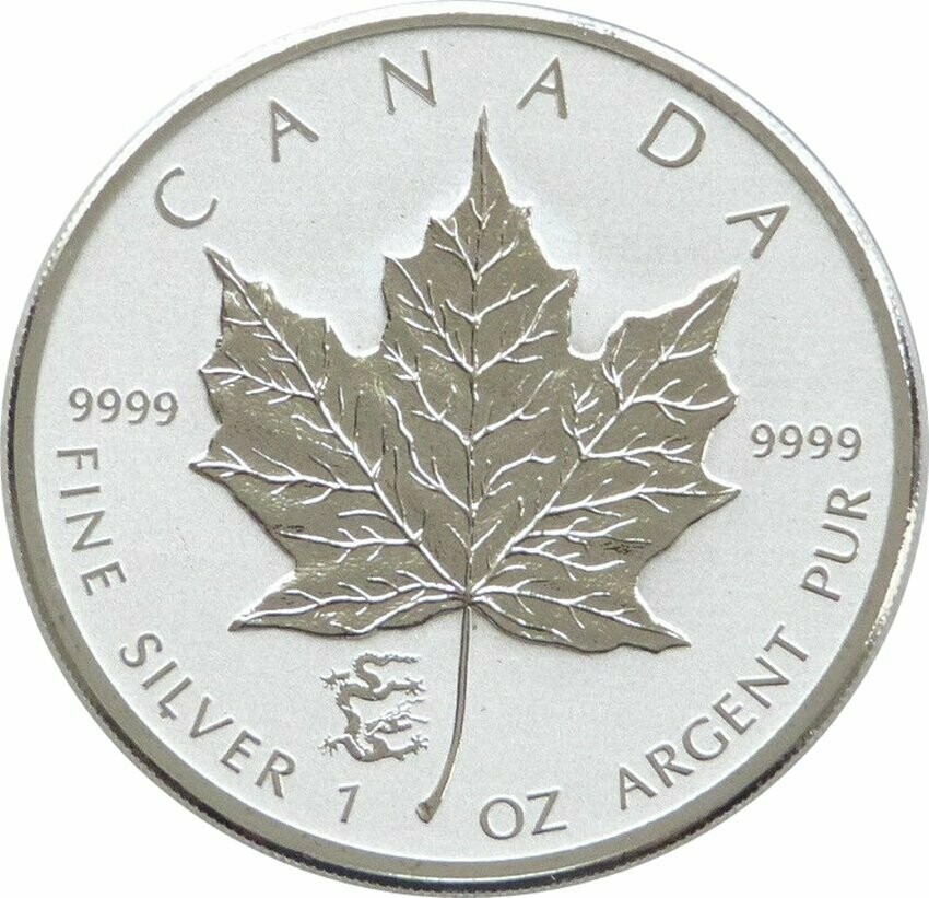 2012 Canada Maple Leaf Lunar Dragon Privy $5 Silver Reverse Proof 1oz Coin 2012 Canada Maple Leaf Lunar Dragon Privy $5 Silver Reverse Proof 1oz Coin