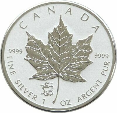 2012 Canada Maple Leaf Lunar Dragon Privy $5 Silver Reverse Proof 1oz Coin 2012 Canada Maple Leaf Lunar Dragon Privy $5 Silver Reverse Proof 1oz Coin