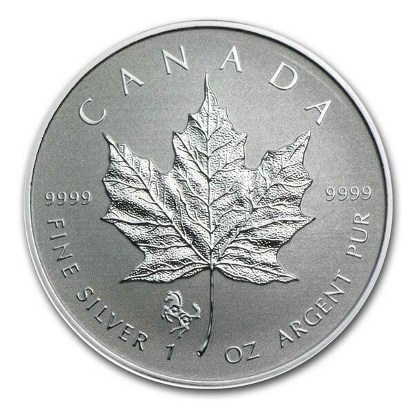 2014 Canada Maple Leaf Lunar Horse Privy $5 Silver Reverse Proof 1oz Coin