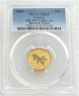 2015 Canada Maple Leaf $10 Gold Proof 1/4oz Coin PCGS PR69 - Arnold Machin 2015 Canada Maple Leaf $10 Gold Proof 1/4oz Coin PCGS PR69 - Arnold Machin