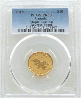 2015 Canada Maple Leaf $10 Gold Proof 1/4oz Coin PCGS PR70 - Arnold Machin 2015 Canada Maple Leaf $10 Gold Proof 1/4oz Coin PCGS PR70 - Arnold Machin