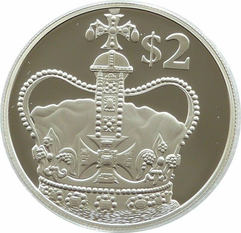 2002 Cayman Islands Golden Jubilee $2 Silver Gold Proof Coin 2002 Cayman Islands Golden Jubilee $2 Silver Gold Proof Coin