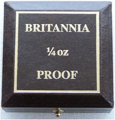 1987 - 2007 Royal Mint Britannia £25 Gold Proof 1/4oz Coin Brown Leather Box Only 1987 - 2007 Royal Mint Britannia £25 Gold Proof 1/4oz Coin Brown Leather Box Only