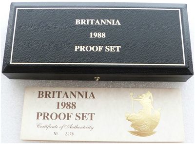 1988 Royal Mint Britannia Gold Proof 4 Coin Set Box Coa No Coins 1988 Royal Mint Britannia Gold Proof 4 Coin Set Box Coa No Coins