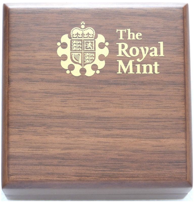 2009 - 2013 Royal Mint Walnut-Veneer Wooden Quarter Sovereign Gold Coin Box Only