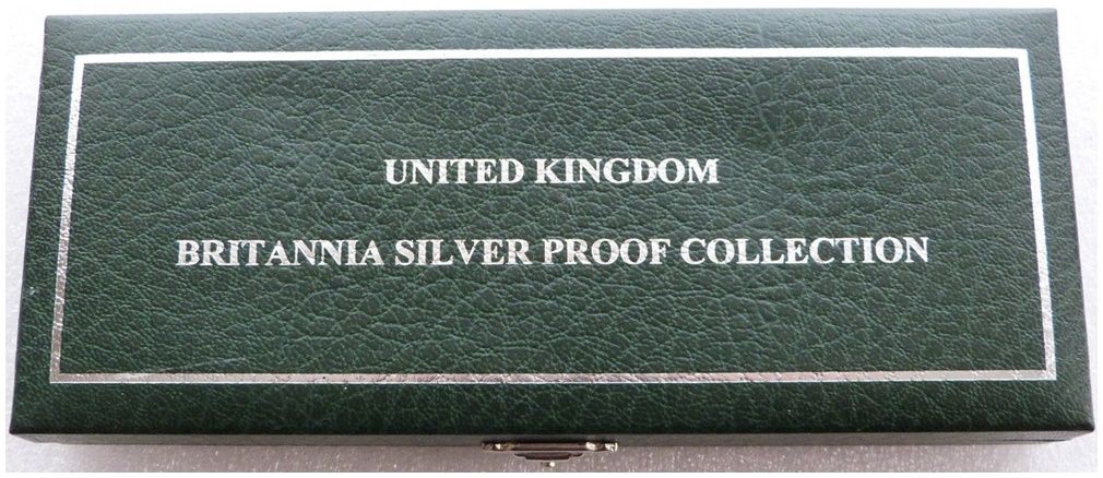 1997 - 2007 Royal Mint Britannia Silver Proof 4 Coin Set Box Only 1997 - 2007 Royal Mint Britannia Silver Proof 4 Coin Set Box Only
