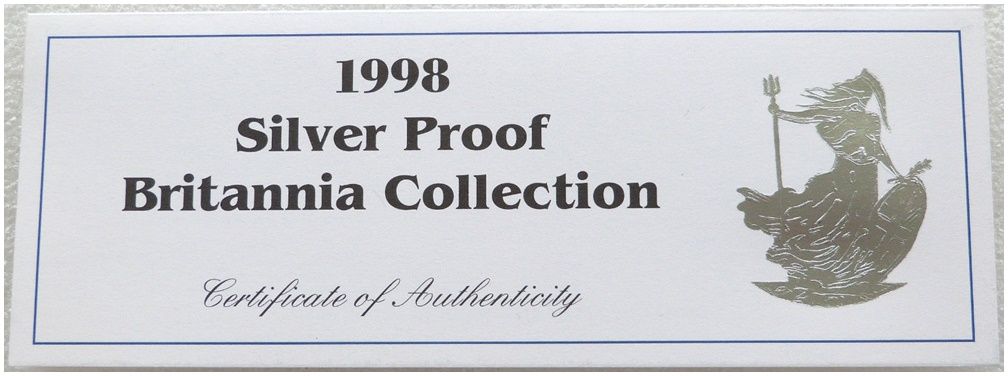 1998 Britannia Silver Proof 4 Coin Set Certificate Only 1998 Britannia Silver Proof 4 Coin Set Certificate Only