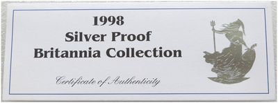 1998 Britannia Silver Proof 4 Coin Set Certificate Only 1998 Britannia Silver Proof 4 Coin Set Certificate Only