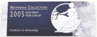 2005 Britannia Silver Proof 4 Coin Set Certificate Only