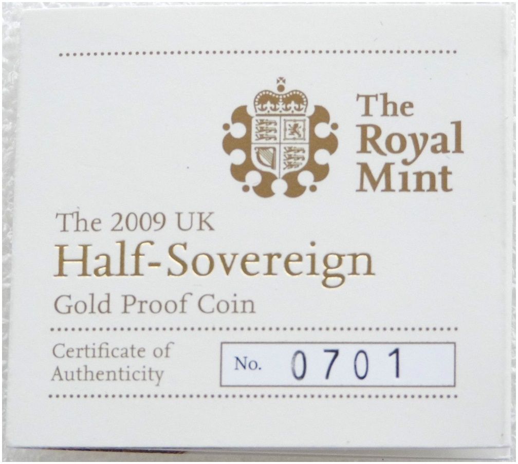 2009 St George and the Dragon Half Sovereign Gold Proof Coin Certificate Only 2009 St George and the Dragon Half Sovereign Gold Proof Coin Certificate Only