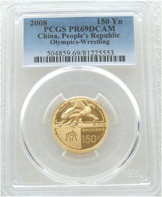 2008-III China Beijing Olympic Games Wrestling 150 Yuan Gold Proof 1/3oz Coin PCGS PR69 DCAM 2008-III China Beijing Olympic Games Wrestling 150 Yuan Gold Proof 1/3oz Coin PCGS PR69 DCAM