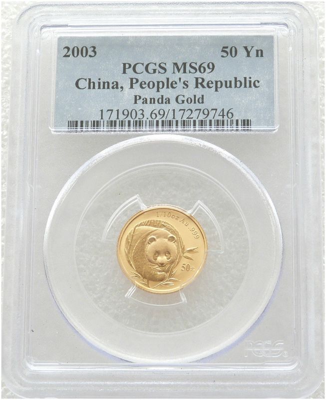 2003 China Panda 50 Yuan Gold 1/10oz Coin PCGS MS69 2003 China Panda 50 Yuan Gold 1/10oz Coin PCGS MS69