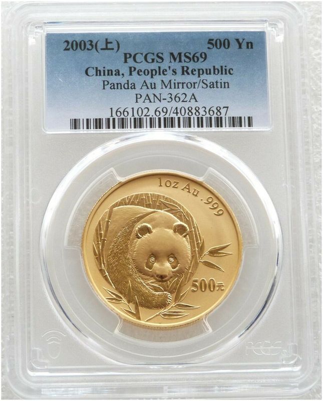 2003 China Panda 500 Yuan Gold 1oz Coin PCGS MS69 2003 China Panda 500 Yuan Gold 1oz Coin PCGS MS69