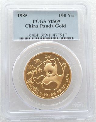 1985 China Panda 100 Yuan Gold 1oz Coin PCGS MS69 1985 China Panda 100 Yuan Gold 1oz Coin PCGS MS69
