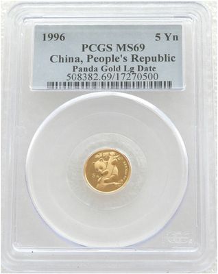 1996-LD China Large Date Panda 5 Yuan Gold 1/20oz Coin PCGS MS69 1996-LD China Large Date Panda 5 Yuan Gold 1/20oz Coin PCGS MS69