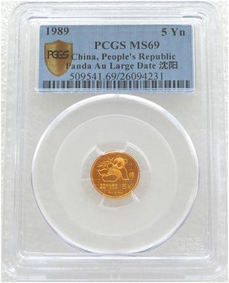 1989-LD China Large Date Panda 5 Yuan Gold 1/20oz Coin PCGS MS69 1989-LD China Large Date Panda 5 Yuan Gold 1/20oz Coin PCGS MS69