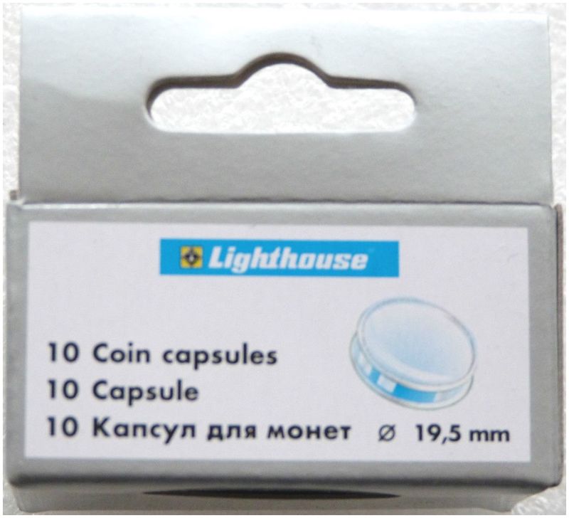 19.50mm x 10 Lighthouse Push Fit Coin Capsules Fits Half Sovereign Gold Coin 19.50mm x 10 Lighthouse Push Fit Coin Capsules Fits Half Sovereign Gold Coin