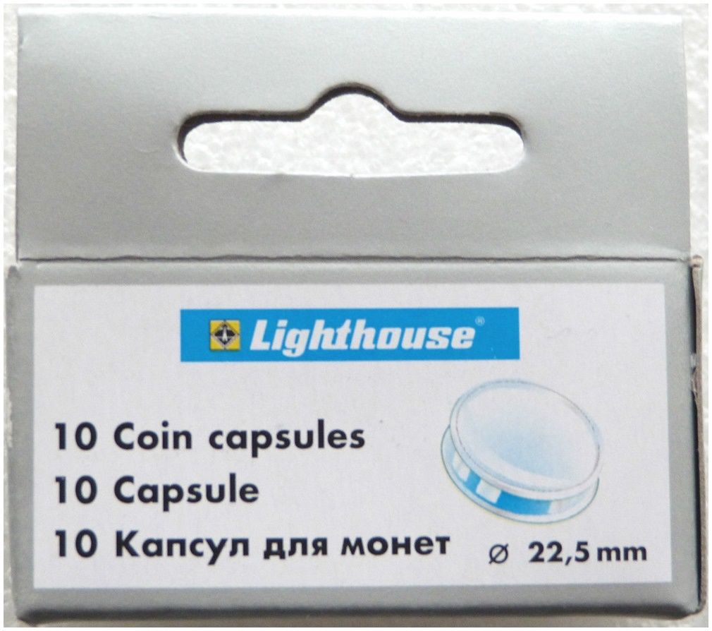22.50mm x 10 Lighthouse Push Fit Coin Capsules Fits £1 Full Sovereign Gold Coin