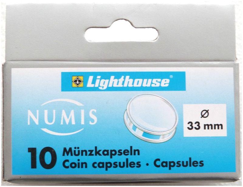 33.00mm x 10 Lighthouse Push Fit Coin Capsules Fits Gold Full Krugerrand Eagle Lunar Britannia £100 33.00mm x 10 Lighthouse Push Fit Coin Capsules Fits Gold Full Krugerrand Eagle Lunar Britannia £100