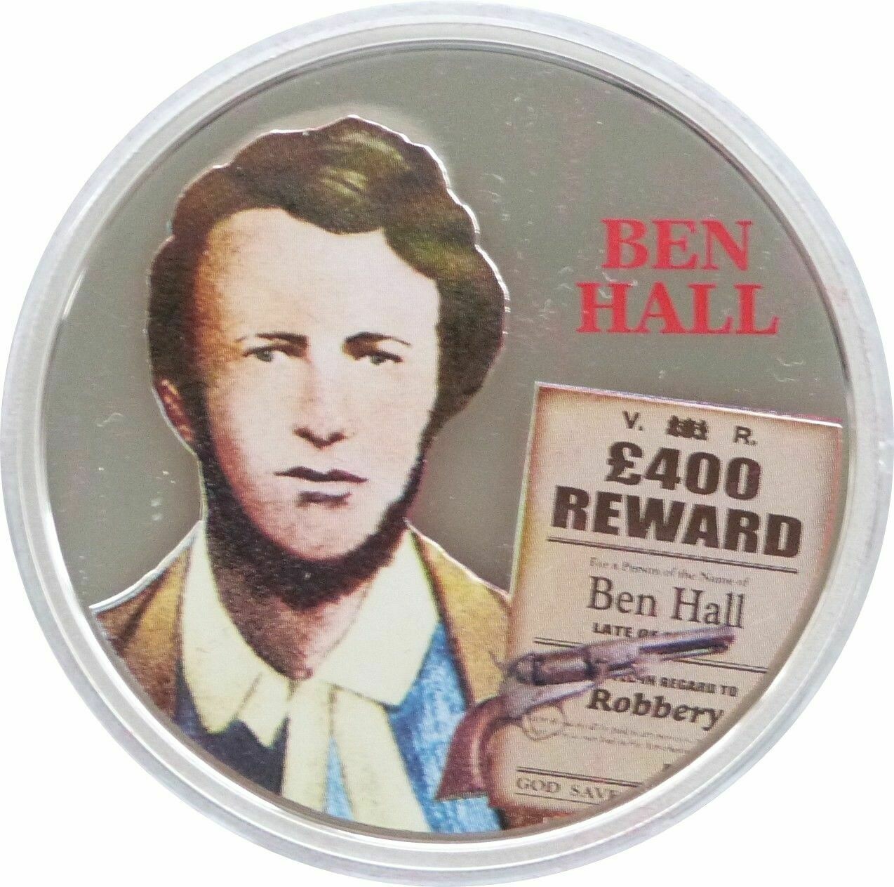 2003 Cook Islands Ben Hall Colour $2 Silver Proof 2oz Coin 2003 Cook Islands Ben Hall Colour $2 Silver Proof 2oz Coin