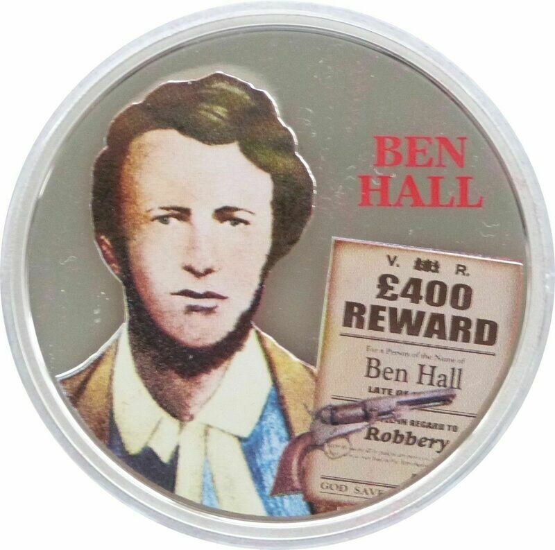 2003 Cook Islands Ben Hall Colour $2 Silver Proof 2oz Coin 2003 Cook Islands Ben Hall Colour $2 Silver Proof 2oz Coin