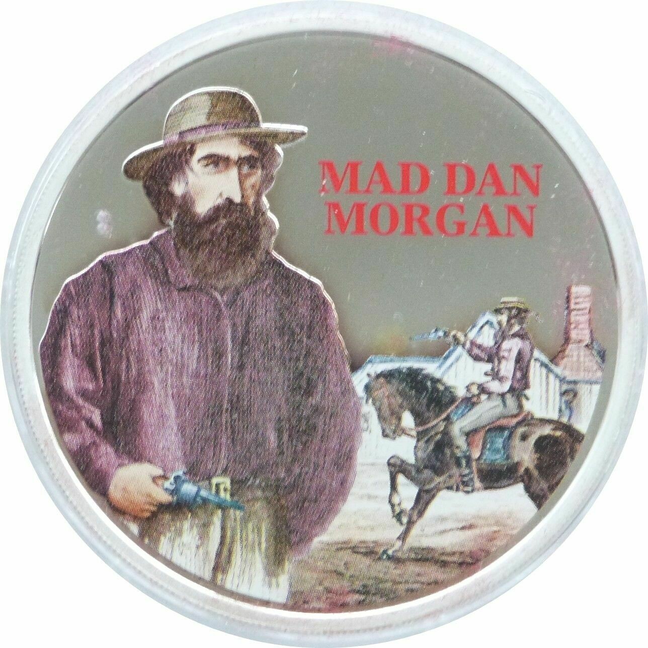 2003 Cook Islands Mad Dan Morgan Colour $2 Silver Proof 2oz Coin 2003 Cook Islands Mad Dan Morgan Colour $2 Silver Proof 2oz Coin