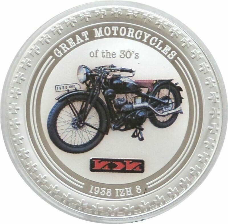 2007 Cook Islands Great Motorcycles IZH 8 $2 Silver Proof 1oz Coin 2007 Cook Islands Great Motorcycles IZH 8 $2 Silver Proof 1oz Coin