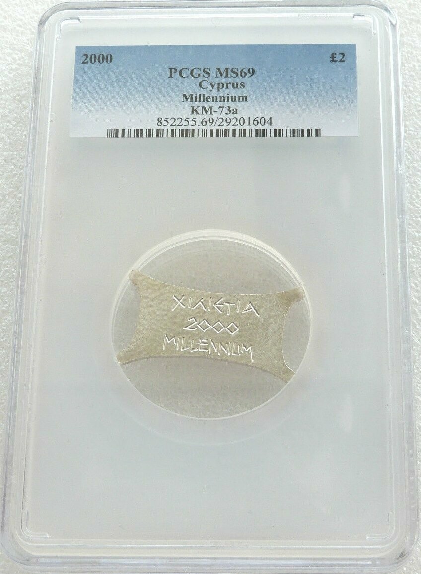 2000 Cyprus Millennium £2 Silver Coin PCGS MS69 2000 Cyprus Millennium £2 Silver Coin PCGS MS69