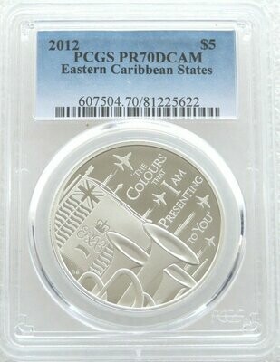 2012 ECB Diamond Jubilee Trooping the Colour $5 Silver Proof Coin PCGS PR70 DCAM 2012 ECB Diamond Jubilee Trooping the Colour $5 Silver Proof Coin PCGS PR70 DCAM
