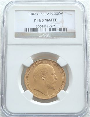 1902 Edward VII Coronation £2 Double Sovereign Gold Matte Proof Coin NGC PF63 1902 Edward VII Coronation £2 Double Sovereign Gold Matte Proof Coin NGC PF63