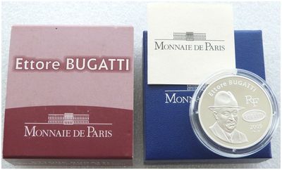 2009 France Ettore Bugatti Piedfort 20 Euro Silver Proof Coin Box Coa 2009 France Ettore Bugatti Piedfort 20 Euro Silver Proof Coin Box Coa