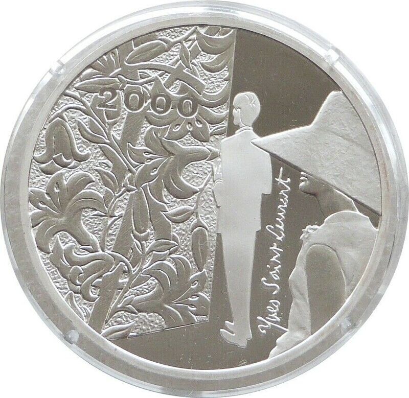 2000 France Millennium Yves Saint Laurent 10 Franc Silver Proof Coin 2000 France Millennium Yves Saint Laurent 10 Franc Silver Proof Coin