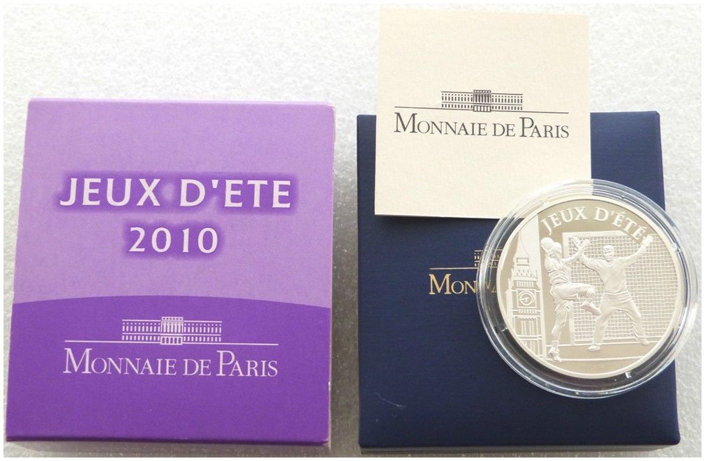 2010 France Summer Games Handball 10 Euro Silver Proof Coin Box Coa 2010 France Summer Games Handball 10 Euro Silver Proof Coin Box Coa
