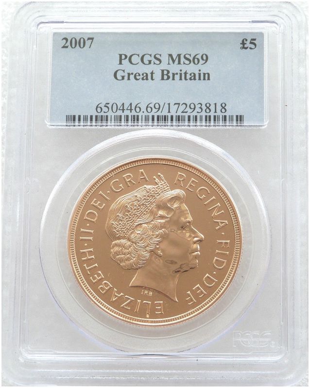 2007 St George and the Dragon £5 Five Pound Sovereign Gold Coin PCGS MS69
