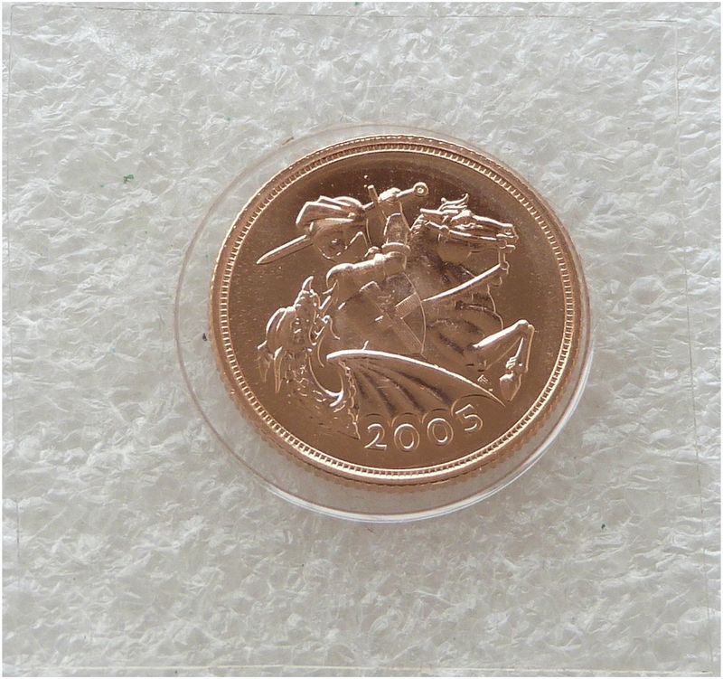 2005 St George and the Dragon Full Sovereign Gold Coin Sealed - Timothy Noad