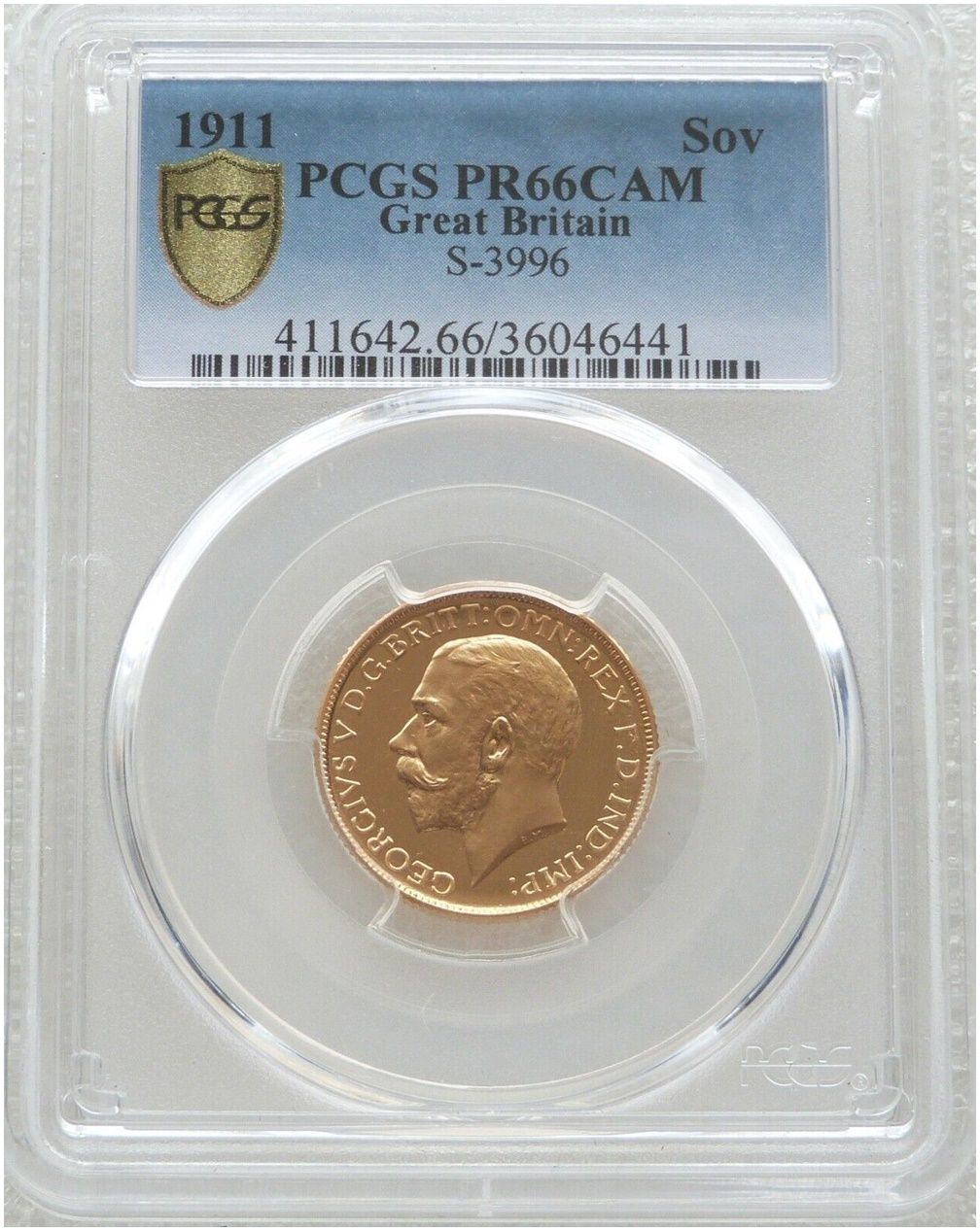 1911 George V Coronation Full Sovereign Gold Proof Coin PCGS PR66 CAM 1911 George V Coronation Full Sovereign Gold Proof Coin PCGS PR66 CAM