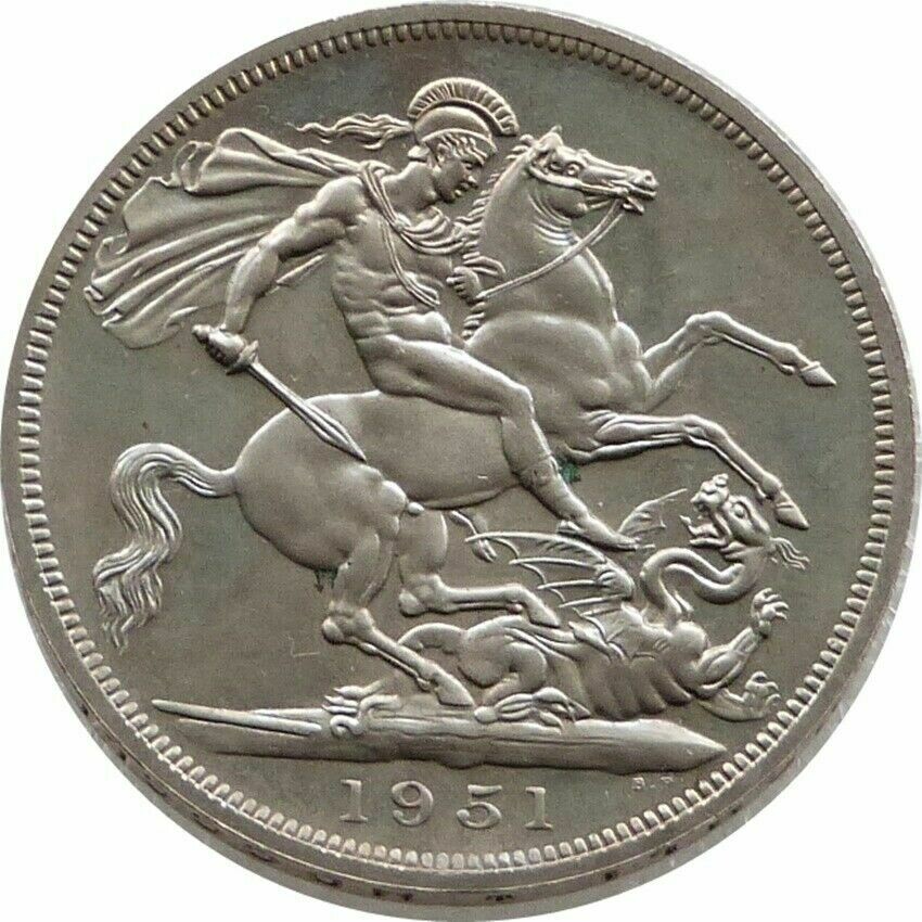 1951 George VI St George and the Dragon 5 Shilling Proof-Like Crown Coin 1951 George VI St George and the Dragon 5 Shilling Proof-Like Crown Coin