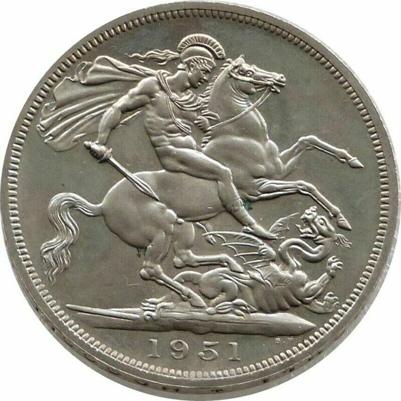 1951 George VI St George and the Dragon 5 Shilling Proof-Like Crown Coin 1951 George VI St George and the Dragon 5 Shilling Proof-Like Crown Coin