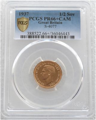 1937 George VI Coronation Half Sovereign Gold Proof Coin PCGS PR66+ CAM 1937 George VI Coronation Half Sovereign Gold Proof Coin PCGS PR66+ CAM