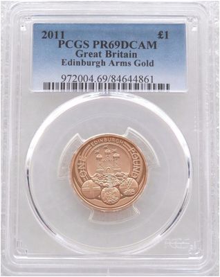 2011 Capital Cities of the UK Edinburgh £1 Gold Proof Coin PCGS PR69 DCAM 2011 Capital Cities of the UK Edinburgh £1 Gold Proof Coin PCGS PR69 DCAM
