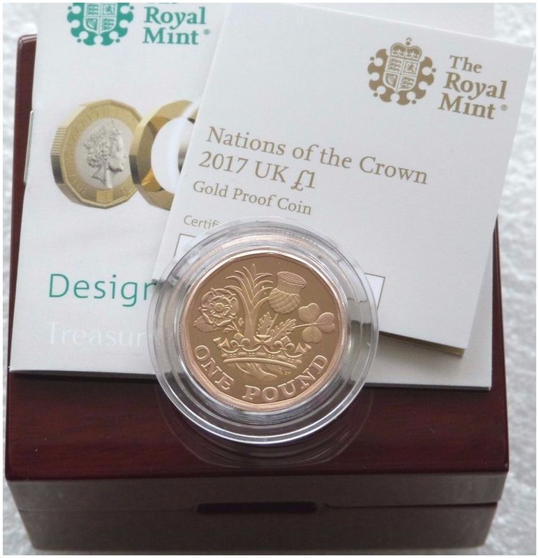 2017 Nations of the Crown £1 Gold Proof Coin Box Coa 2017 Nations of the Crown £1 Gold Proof Coin Box Coa