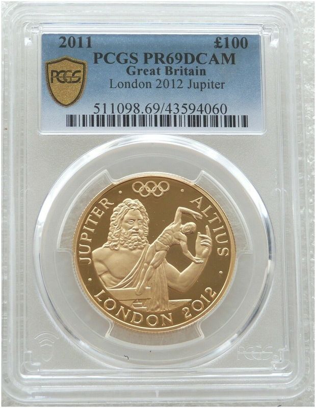 2011 Olympic Games Higher Jupiter £100 Gold Proof 1oz Coin PCGS PR69 DCAM 2011 Olympic Games Higher Jupiter £100 Gold Proof 1oz Coin PCGS PR69 DCAM