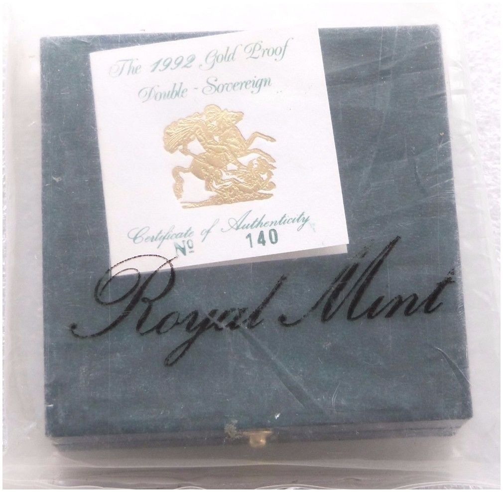1992 St George and the Dragon £2 Double Sovereign Gold Proof Coin Box Coa Sealed
