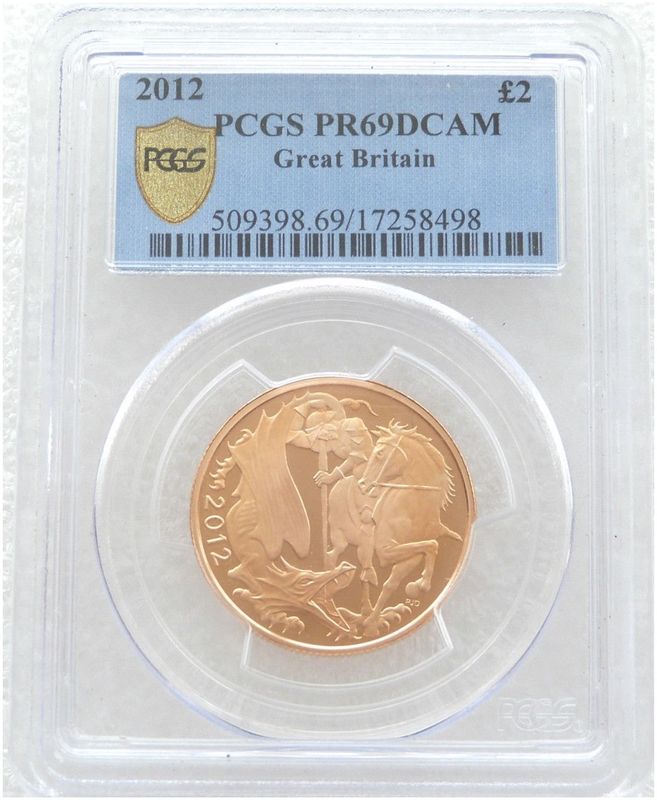 2012 Diamond Jubilee £2 Double Sovereign Gold Proof Coin PCGS PR69 DCAM