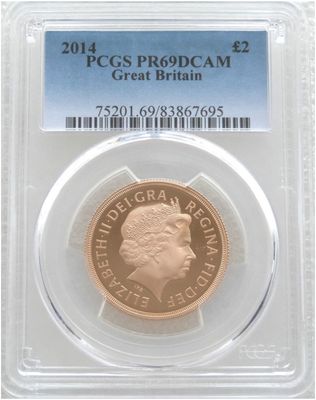 2014 St George and the Dragon £2 Double Sovereign Gold Proof Coin PCGS PR69 DCAM