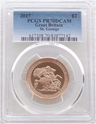 2017 Pistrucci £2 Double Sovereign Gold Proof Coin PCGS PR70 DCAM 2017 Pistrucci £2 Double Sovereign Gold Proof Coin PCGS PR70 DCAM